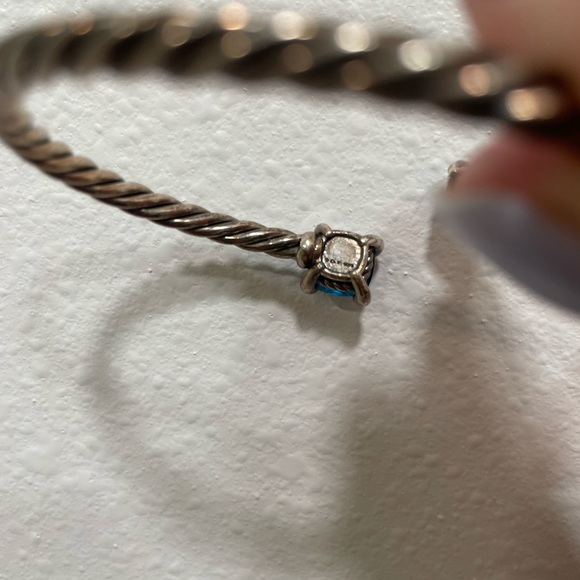 PRE-OWNED David Yurman Sterling Silver And Blue Topaz Chatelaine Bypass Bracelet - Picture 4 of 4